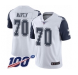 Men's Dallas Cowboys #70 Zack Martin Limited White Rush Vapor Untouchable 100th Season Football Jersey