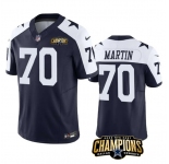 Men's Dallas Cowboys #70 Zack Martin Navy White 2023 F.U.S.E. NFC East Champions Patch Football Stitched Jersey
