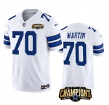 Men's Dallas Cowboys #70 Zack Martin White 2023 F.U.S.E. NFC East Champions Patch Football Stitched Jersey