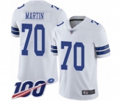 Men's Dallas Cowboys #70 Zack Martin White Vapor Untouchable Limited Player 100th Season Football Jersey