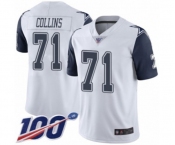Men's Dallas Cowboys #71 La'el Collins Limited White Rush Vapor Untouchable 100th Season Football Jersey