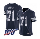 Men's Dallas Cowboys #71 La'el Collins Navy Blue Team Color Vapor Untouchable Limited Player 100th Season Football Jersey