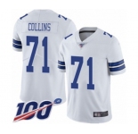 Men's Dallas Cowboys #71 La'el Collins White Vapor Untouchable Limited Player 100th Season Football Jersey