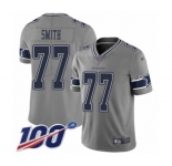 Men's Dallas Cowboys #77 Tyron Smith Limited Gray Inverted Legend 100th Season Football Jersey