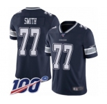Men's Dallas Cowboys #77 Tyron Smith Navy Blue Team Color Vapor Untouchable Limited Player 100th Season Football Jersey