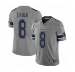 Men's Dallas Cowboys #8 Troy Aikman Limited Gray Inverted Legend Football Jersey