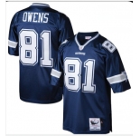 Men's Dallas Cowboys #81 Terrell Owens Navy Blue Throwback Jersey