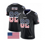 Men's Dallas Cowboys #82 Jason Witten Limited Black Rush USA Flag Football Jersey