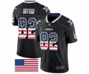 Men's Dallas Cowboys #82 Jason Witten Limited Black Rush USA Flag Football Jersey