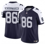 Men's Dallas Cowboys #86 Luke Schoonmaker Navy White Thanksgiving Vapor Untouchable Limited Stitched Football Jersey