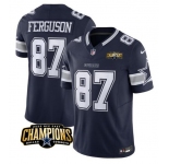 Men's Dallas Cowboys #87 Jake Ferguson Navy 2023 F.U.S.E. NFC East Champions Patch Football Stitched Jersey