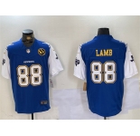Men's Dallas Cowboys #88 CeeDee Lamb 2024 F.U.S.E. Navy Gold With Texas & John Madden Patch Football Stitched Jersey