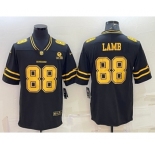 Men's Dallas Cowboys #88 CeeDee Lamb Black Gold Edition With 1960 Patch Limited Stitched Football Jersey