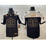 Men's Dallas Cowboys #88 CeeDee Lamb Black Gold F.U.S.E. With 5x Super Bowl Champions & Established In 1960 Patch Vapor Limited Stitched Football Jersey