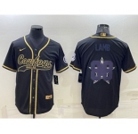 Men's Dallas Cowboys #88 CeeDee Lamb Black Gold Team Big Logo With Patch Cool Base Stitched Baseball Jersey