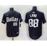 Men's Dallas Cowboys #88 CeeDee Lamb Black 'Gothic Lone Star Edition' Limited Stitched Baseball Jersey