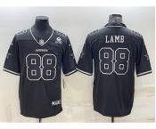 Men's Dallas Cowboys #88 CeeDee Lamb Black With 1960 Patch Limited Stitched Football Jersey