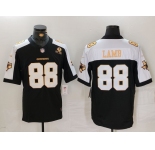 Men's Dallas Cowboys #88 CeeDee Lamb Blue Gold Name Thanksgiving FUSE Vapor Limited Stitched Jersey