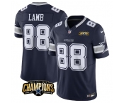 Men's Dallas Cowboys #88 CeeDee Lamb Navy 2023 F.U.S.E. NFC East Champions Patch Football Stitched Jersey