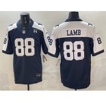 Men's Dallas Cowboys #88 CeeDee Lamb Navy F.U.S.E. 94 Marshawn Kneeland Memorial Patch Vapor Limited Stitched Football Jersey