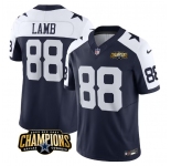 Men's Dallas Cowboys #88 CeeDee Lamb Navy White 2023 F.U.S.E. NFC East Champions Patch Football Stitched Jersey