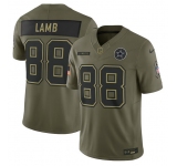 Men's Dallas Cowboys #88 CeeDee Lamb Olive 2025 Salute to Service Limited Football Stitched Jersey