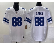 Men's Dallas Cowboys #88 CeeDee Lamb White 2023 F.U.S.E. Limited Stitched Football Jersey