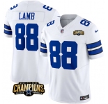 Men's Dallas Cowboys #88 CeeDee Lamb White 2023 F.U.S.E. NFC East Champions Patch Football Stitched Jersey