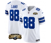 Men's Dallas Cowboys #88 CeeDee Lamb White 2023 F.U.S.E. NFC East Champions Patch Football Stitched Jersey
