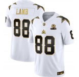 Men's Dallas Cowboys #88 CeeDee Lamb White Gold F.U.S.E. With Established In 1960 Patch Vapor Limited Football Stitched Jersey