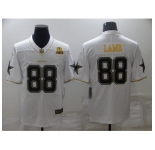 Men's Dallas Cowboys #88 CeeDee Lamb White Gold Limited Player Jersey