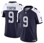 Men's Dallas Cowboys #9 KaVontae Turpin Navy White Thanksgiving Vapor Untouchable Limited Stitched Football Jersey