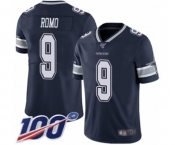 Men's Dallas Cowboys #9 Tony Romo Navy Blue Team Color Vapor Untouchable Limited Player 100th Season Football Jersey