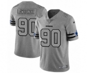 Men's Dallas Cowboys #90 DeMarcus Lawrence Gray Team Logo Gridiron Limited Football Jersey