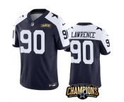 Men's Dallas Cowboys #90 DeMarcus Lawrence Navy White 2023 F.U.S.E. NFC East Champions Patch Football Stitched Jersey
