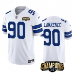 Men's Dallas Cowboys #90 DeMarcus Lawrence White 2023 F.U.S.E. NFC East Champions Patch Football Stitched Jersey