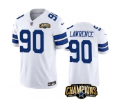 Men's Dallas Cowboys #90 DeMarcus Lawrence White 2023 F.U.S.E. NFC East Champions Patch Football Stitched Jersey