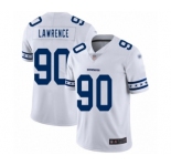 Men's Dallas Cowboys #90 DeMarcus Lawrence White Team Logo Fashion Limited Football Jersey