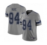 Men's Dallas Cowboys #94 DeMarcus Ware Limited Gray Inverted Legend Football Jersey