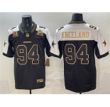 Men's Dallas Cowboys #94 Marshawn Kneeland Black Gold 2025 F.U.S.E. With 5x Super Bowl Champions & Established In 1960 Patch Vapor Limited Stitched Footbal