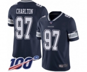 Men's Dallas Cowboys #97 Taco Charlton Navy Blue Team Color Vapor Untouchable Limited Player 100th Season Football Jersey