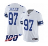 Men's Dallas Cowboys #97 Taco Charlton White Vapor Untouchable Limited Player 100th Season Football Jersey