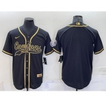 Men's Dallas Cowboys Black Gold With Patch Cool Base Stitched Baseball Jersey