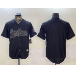 Men's Dallas Cowboys Blank Black With Patch Cool Base Stitched Baseball Jersey