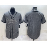Men's Dallas Cowboys Blank Grey Gridiron Cool Base Stitched Baseball Jersey