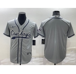 Men's Dallas Cowboys Blank Grey Stitched MLB Cool Base Nike Baseball Jersey