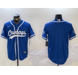 Men's Dallas Cowboys Blank Light Blue Stitched Cool Base Nike Baseball Jersey