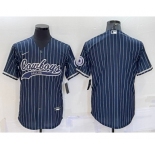 Men's Dallas Cowboys Blank Navy With Patch Cool Base Stitched Baseball Jersey