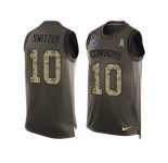 Men's Nike Dallas Cowboys #10 Ryan Switzer Limited Green Salute to Service Tank Top NFL Jersey