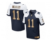 Men's Nike Dallas Cowboys #11 Cole Beasley  Navy Gold Throwback Alternate NFL Jersey